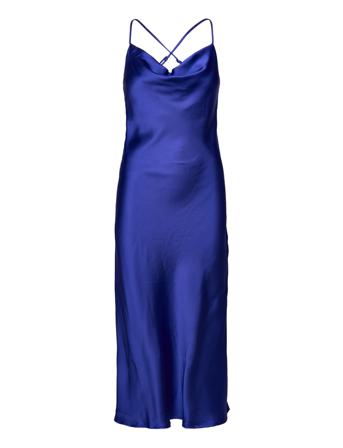 Objsateen S/L Midi Dress A Fair Div Dresses Evening Dresses Blå Object