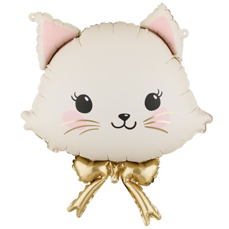 Folieballong Katt med Rosett 50 x 60 cm