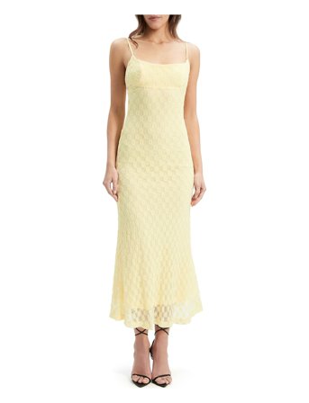 Bardot Adoni Mesh Midi Dress - Yellow - 40
