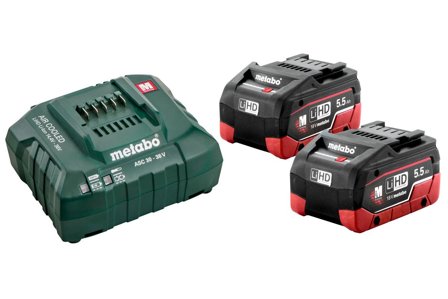 Metabo 685122000 Laddpaket 2 st 5,5 Ah-batterier och laddare, Batterier & laddare