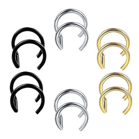 6 st Clip On Örhängen i Rostfritt Stål Öronmuff Öronklämma Icke-Piercing Smycken
