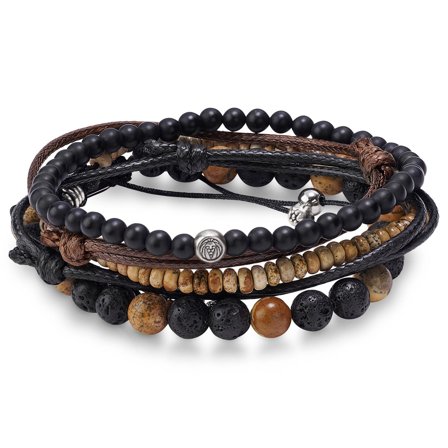 Amalfi | Pack de 5 pulseras Calm Mix para hombres - Pulseras de perlas