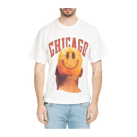 IH NOM UH Nit, short sleeve t-shirt crew neckline Chicago Player Smile Wit, Heren, Maat:S