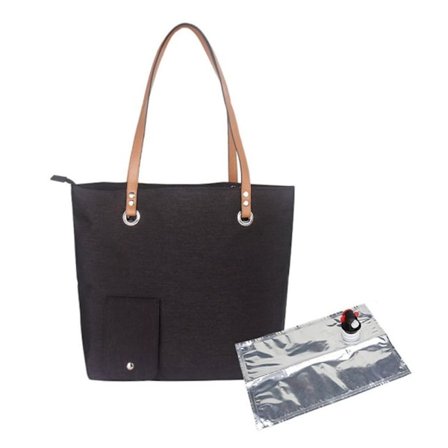 Vin Canvas Bag Tote Handväska Dold isolerat fack