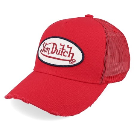 Kinder Von Dutch - Rot trucker Cap - Oval Patch Red A-Frame Trucker @ Hatstore
