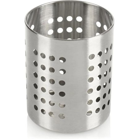 Bestikholder - køkkenredskabsholder i rustfrit stål - bestikkurv, metalstativ til spiseskeer - bestikholder i metal (sølvfarvet)