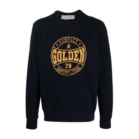 Golden Goose, logo-print sweatshirt Czarny, Mężczyzna, Rozmiar: M