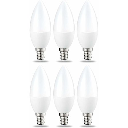 6-pack små LED-lampor i lågflammaform E14 Edison-sockel 6 W (motsvarande 40 W) Varmvitt icke-dimmbar intensitet