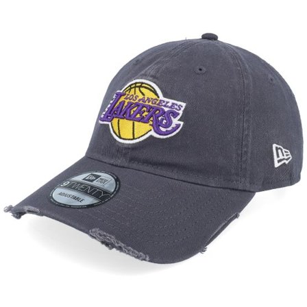 New Era - NBA Svart unconstructed Keps - Los Angeles Lakers Wash Distress 9TWENTY Navy Dad Cap @ Hatstore