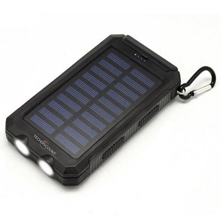 Solpanel Powerbank - LUNAVO - 20000mAh - Vandtæt IPX4 - Stødresistent - Sort