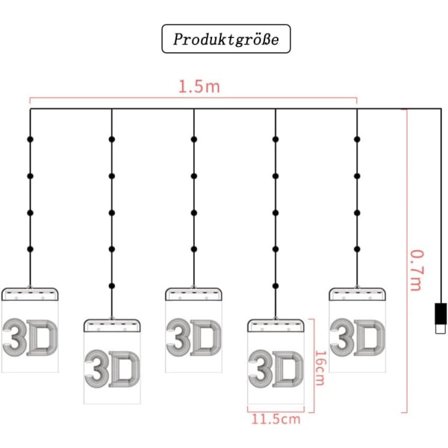 IC LED USB-slingor, 3D-julkulor, dekorativa festbelysningar, dekorativa julbelysningar, Fairy Lights med LED [Energiklass E]