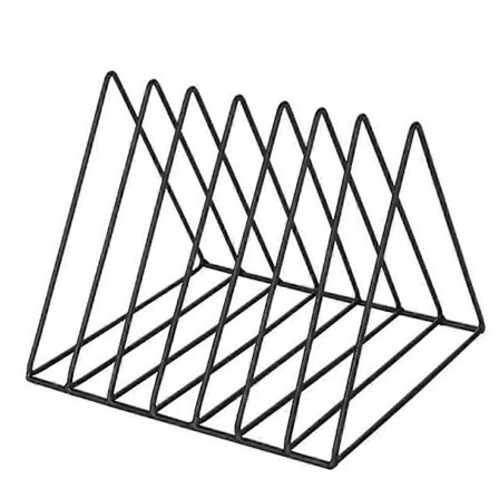 Triangulärt bokställ i järn för skrivbord, svart skrivbordsbokhylla, modern bokhylla för skrivbord (FMY)