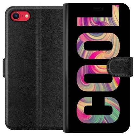 Yhteensopiva Lompakkokotelo Apple Apple iPhone 7 Nykytaiteellinen typografia taiteilu sanaa LOVE nestemäisissä sateenkaariväreissä mustaa taustaa