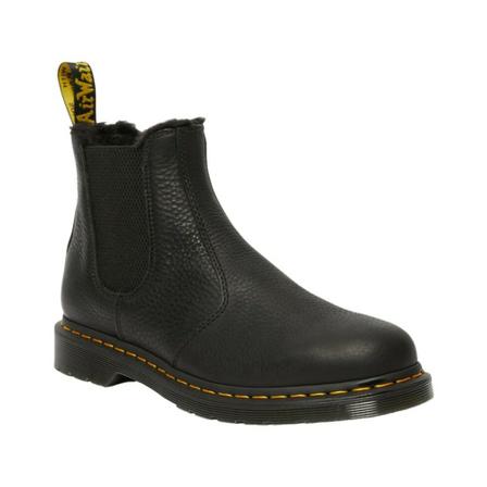 Dr. Martens 2976 leather and faux-fur Chelsea Støvler Sort, Herre, Størrelse: 44 EU