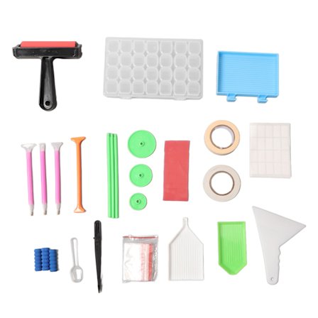 105 delar Strassmålning Verktyg Punkt Borr Penna Multi Grid Förvaringsväska och Rullset för DIY Hantverk Tillverkning