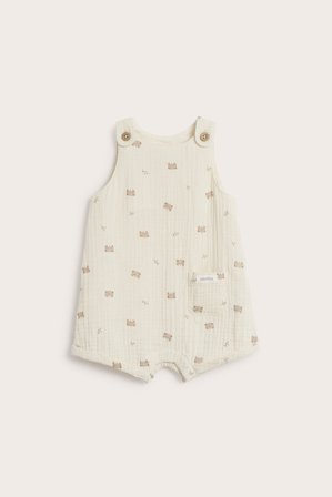 Newbie | Playsuit med bamser | Lys beige