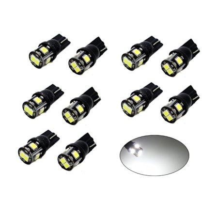 T10 w5w 24V, LED med 6st 2835SMD 6000k chip, 24 volt, 10-pack