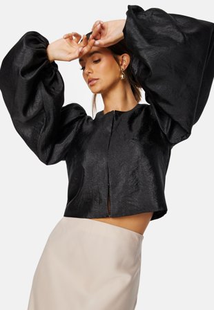 BUBBLEROOM Peg Shimmer Blouse Black Klær
