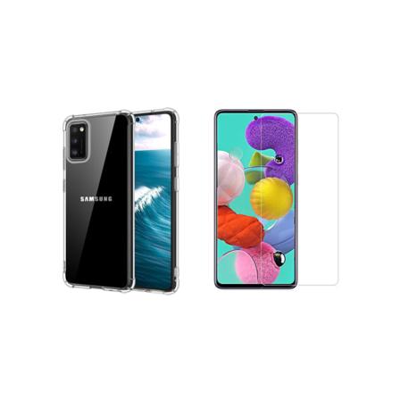 Stötdämpande Silikonskal med Skärmskydd Samsung Galaxy A41 Transparent