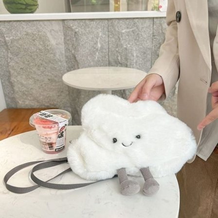 Naisten laukku Pehmeä Pehmo Little White Cloud Laukku Valkoinen Pilvi