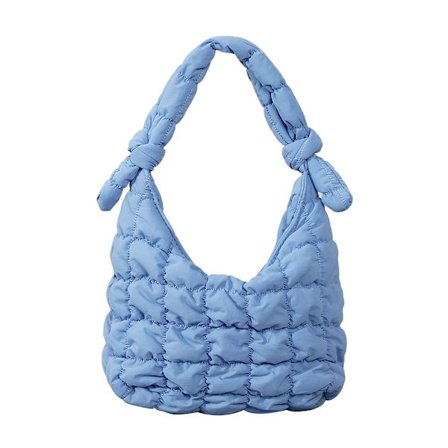 Quiltet tøyveske for kvinner Clouds Bag BLÅ