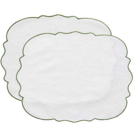 Decotique Gia bordbrikke 2 stk, hvit/grønn' - 'Hvit og grønn