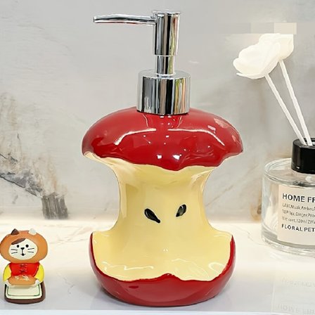 Ins Style Originalt Kreativt Æblekerne Keramisk Sæbedispenser, Egnet til Forskellige Brusegeler