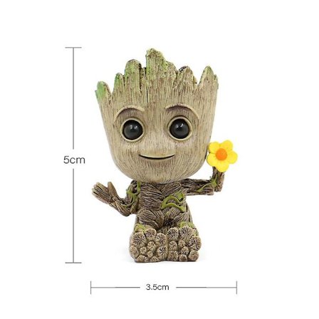 Disney Marvel Groot Minifigur Blomkruka Anime Filmleksaker Söta actionfigurer Sitter Groot Jul Barn Leksaker Presenter C