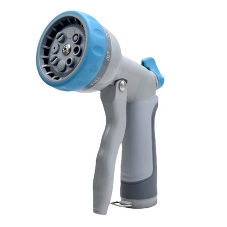 Hageslange vannpistol, tungt metall slange vannpistol, 8 moduser og vannstrøm