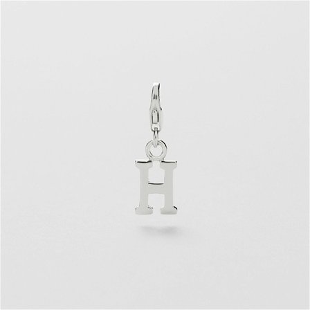 H Letter Charm - Sterling Silver - Safira
