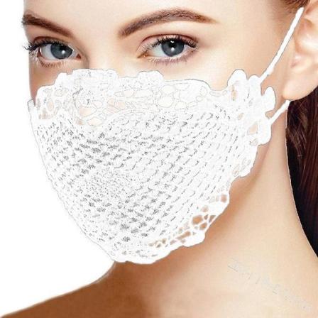 Solmask Kvinnlig Sommar Utomhuskörning och ridning,Tvättbar, UV-säker,Andningsbar Mode Spetsmask,Vit