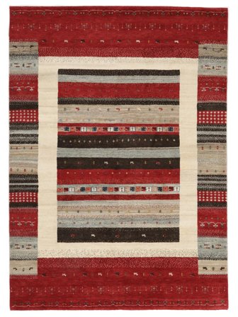 Gabbeh Loribaft Tæppe Moderne Mørkerød/Sort (Uld, Indien)