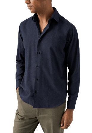 Eton Flanellskjorta Casual Fit Flanellskjortor Herr Blå S