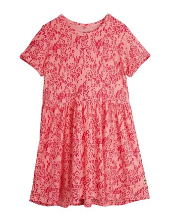Mini Rodini Mini Leopard Aop Ss Dress - Pink - 116/122