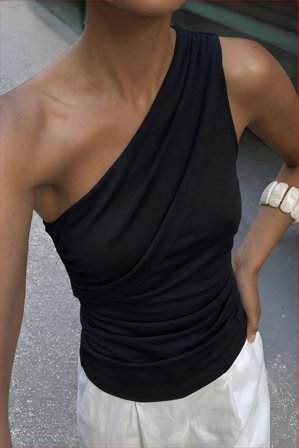 NA-KD Haut drapé - - Noir - L