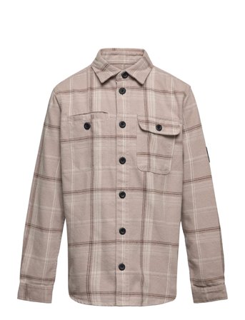 Jcoben Classic Check Overshirt Ls Jnr Beige Jack & J S