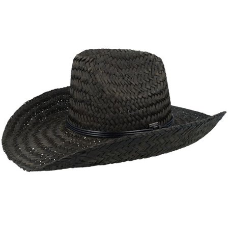 Brixton - Svart straw Hatt - Houston Ii Straw Cowboy Black Straw Hat @ Hatstore