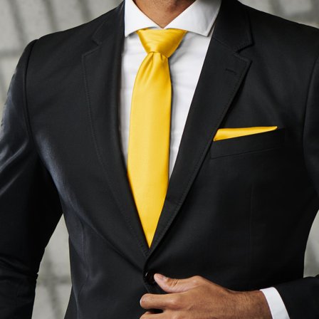 Corbata básica amarillo canario 8 cm para hombres - Corbatas lisas