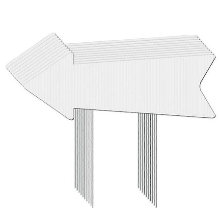 Riktade Pilstavlor med Pinnar, 4-pack Tomma Skyltar Plast Parkeringsskyltar med Pilar Utomhus Gräsmatta Vägledare