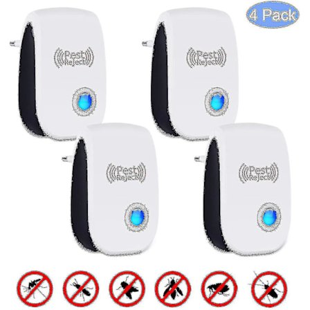 4 stk. Ultralyd Skadedyrsbekæmpelse Elektronisk Insektsbekæmpelse Dyrebekæmpelse