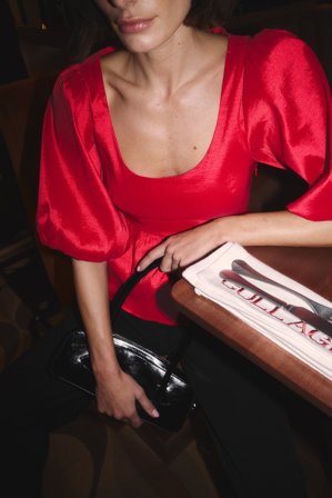 NA-KD Bluse mit Puffärmeln - Blusen - Rot - EU 38