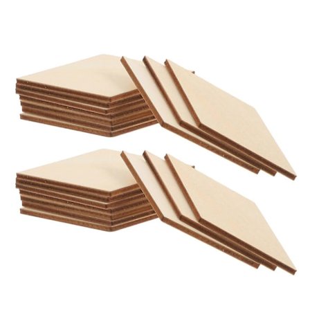 30 stk. DIY Rombe Træstykker Kreative Træhåndværk Boligindretning Træflis Model Håndværksmaterialer til Hjemmet (40x80mm)