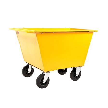 Sop- och avfallsvagn, volym 300 liter, massivgummihjul, gul