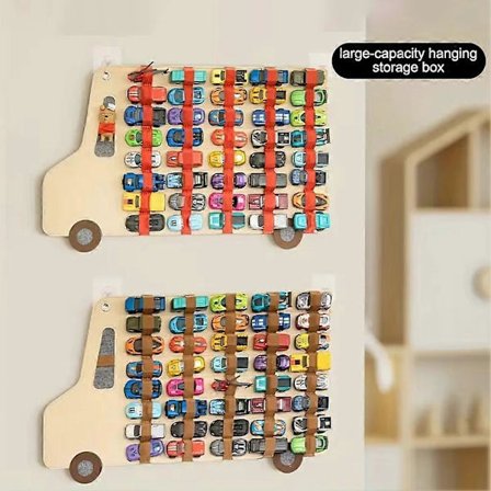 1 st Bil Leksak Stor Kapacitet Förvaring Vägg Hängande Väska Barn Leksaksbil Display Filt Hängande Förvaringslåda A[YJD]