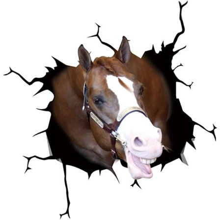 Sjove revne klistermærker til biler, 4 stk. 3D søde hesteklistermærker i forskellige stilarter til biler, sjove dyre klistermærker til bilruder