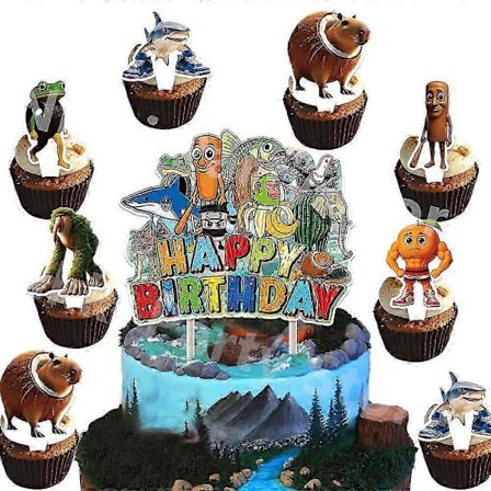 Italiensk Brainrot Kakepynt Cupcake Toppers Bursdagsdekorasjon Jenter Barn Gutt Festdekor (LGL)