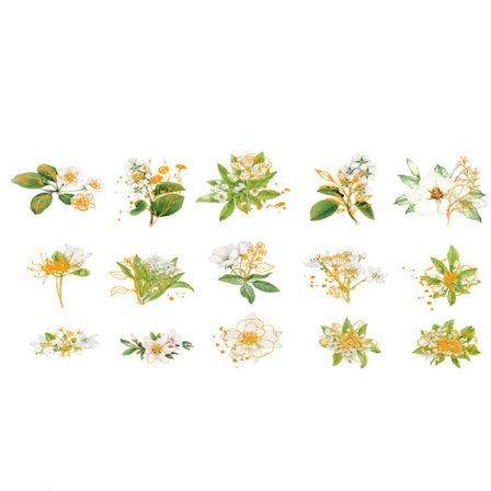 30 st Akvarell Scrapbooking Sticker Pack Simulering Blommor Plant Transparent Decal Collection För DIY Album Dagbok