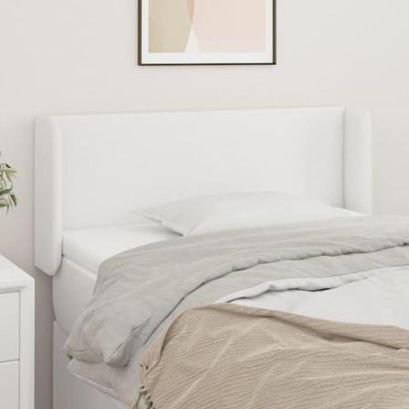 Vidaxl Huvudgavel Med Kanter Vit 103x16x78/88 Cm Konstläder Vit