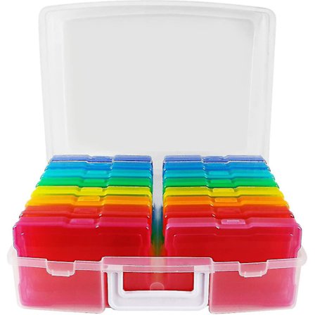 Gennemsigtige 4" X 6" fotoopbevaringsbokse - 16 indvendige fotoorganisatoretuier Photo Keeper Picture opbevaringsbeholdere Boks til fotos--