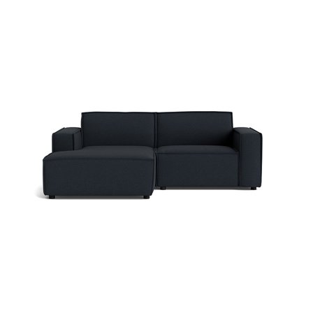 Lyon Lille Chaiselong Sofa, Venstrevendt - Loop Mørkeblå - Kompakt Design, Pladsbesparende 225x160x80cm - Perfekt til Små Stuer/Lejligheder